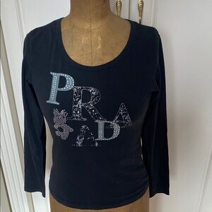 Prada Black Long Sleeve Tee..